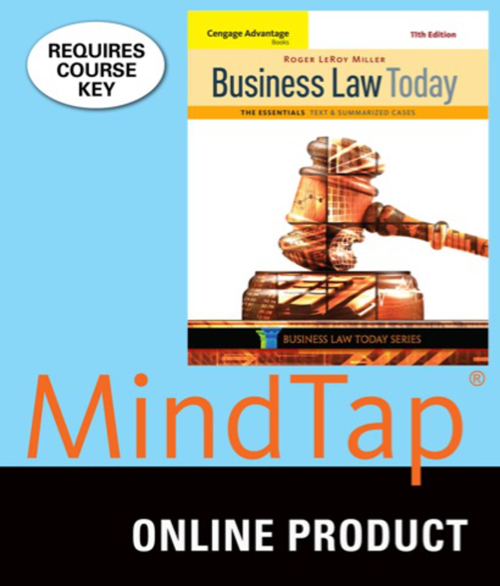 MindTap Business Law for Miller's Cengage Advantage Books: Business Law Today, The Essentials: Text and Summarized Cases, 11th Edition, [Instant Access], 1 term (6 months) 11th Edition â€“ PDF/EPUB Version Downloadable